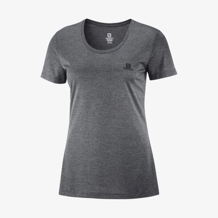 Black Salomon Agile Short Sleeve Women's T-Shirts | IE VT0648